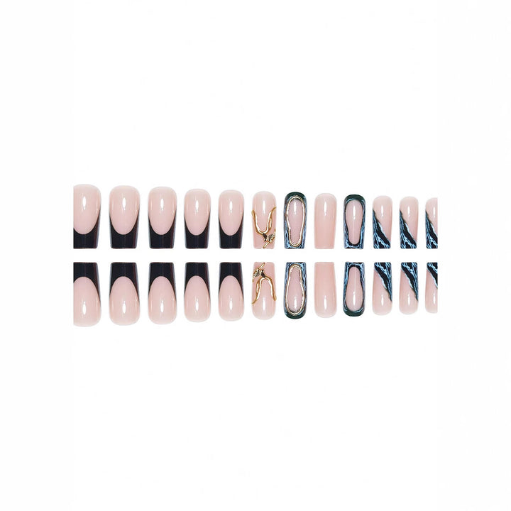 Designer Geometric Press-On Nail Art Kalsten