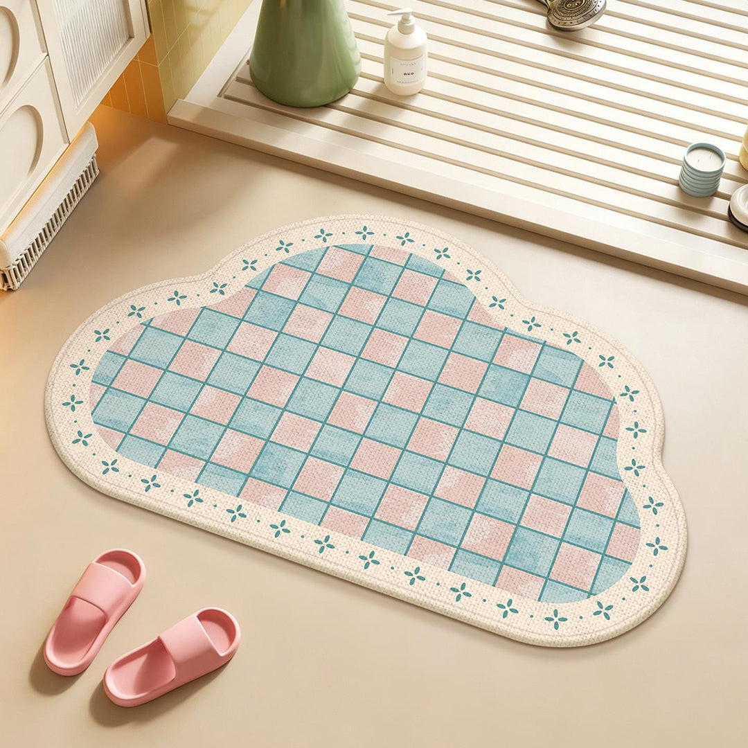 Absorbent Floral Embossed Bath Mat Kalsten