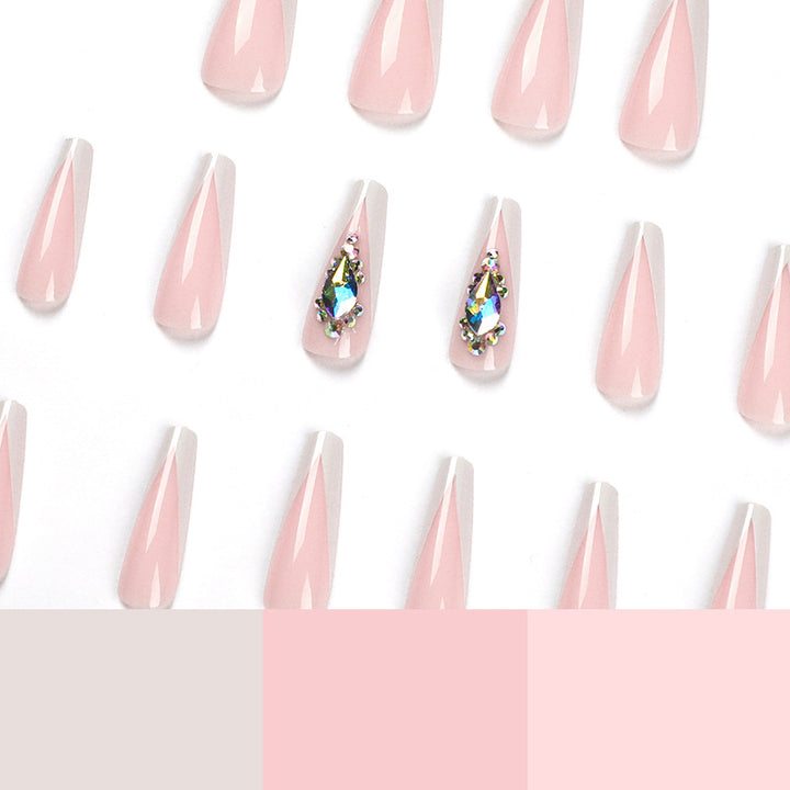 Artful nail extensions with elegant glitter accents Kalsten