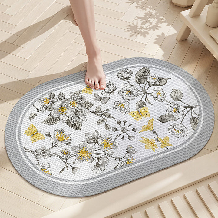Floral Mosaic Bathroom Mat Kalsten