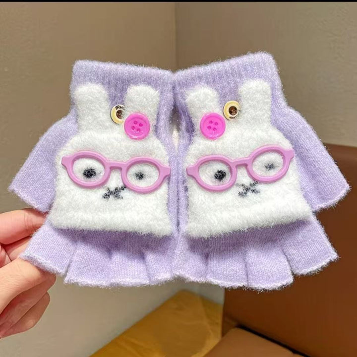 Cute Rabbit-Themed Fingerless Gloves Kalsten