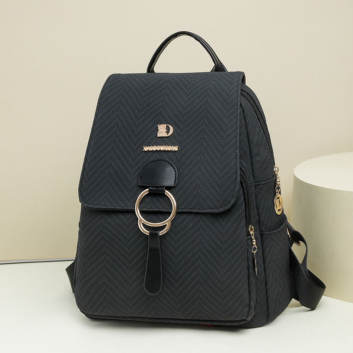 Multi-Compartment Herringbone Fashion Backpack Kalsten
