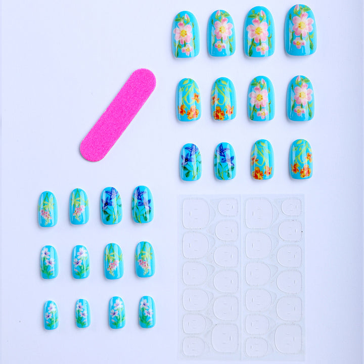 Artificial nails with floral hand design Kalsten