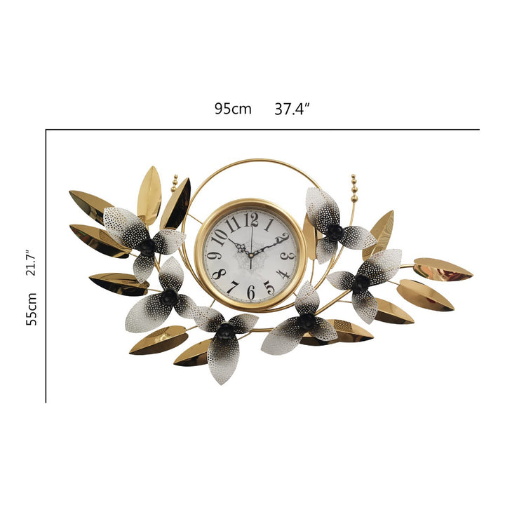 Decorative Metal Floral Wall Clock Kalsten