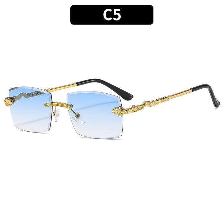 Fashionable Snake-Detail Shield Sunglasses