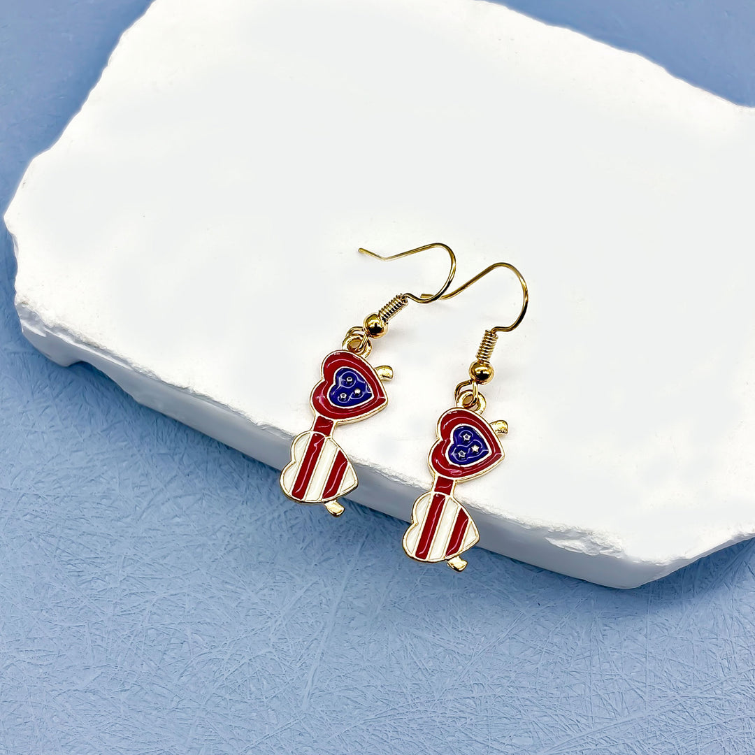 Women nan long layered tassel earrings made of mesh with stripe star pattern Kalsten