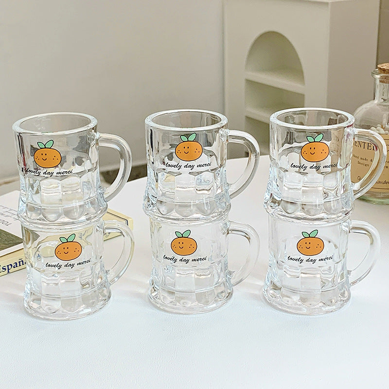 Ceramic mugs set with cheerful orange design Kalsten