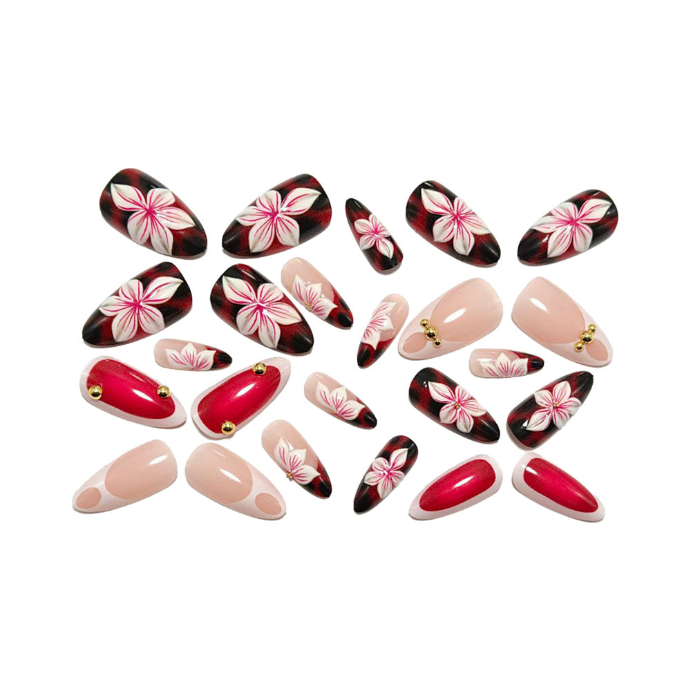 Artificial nails with floral 3D designs and elegant accents Kalsten