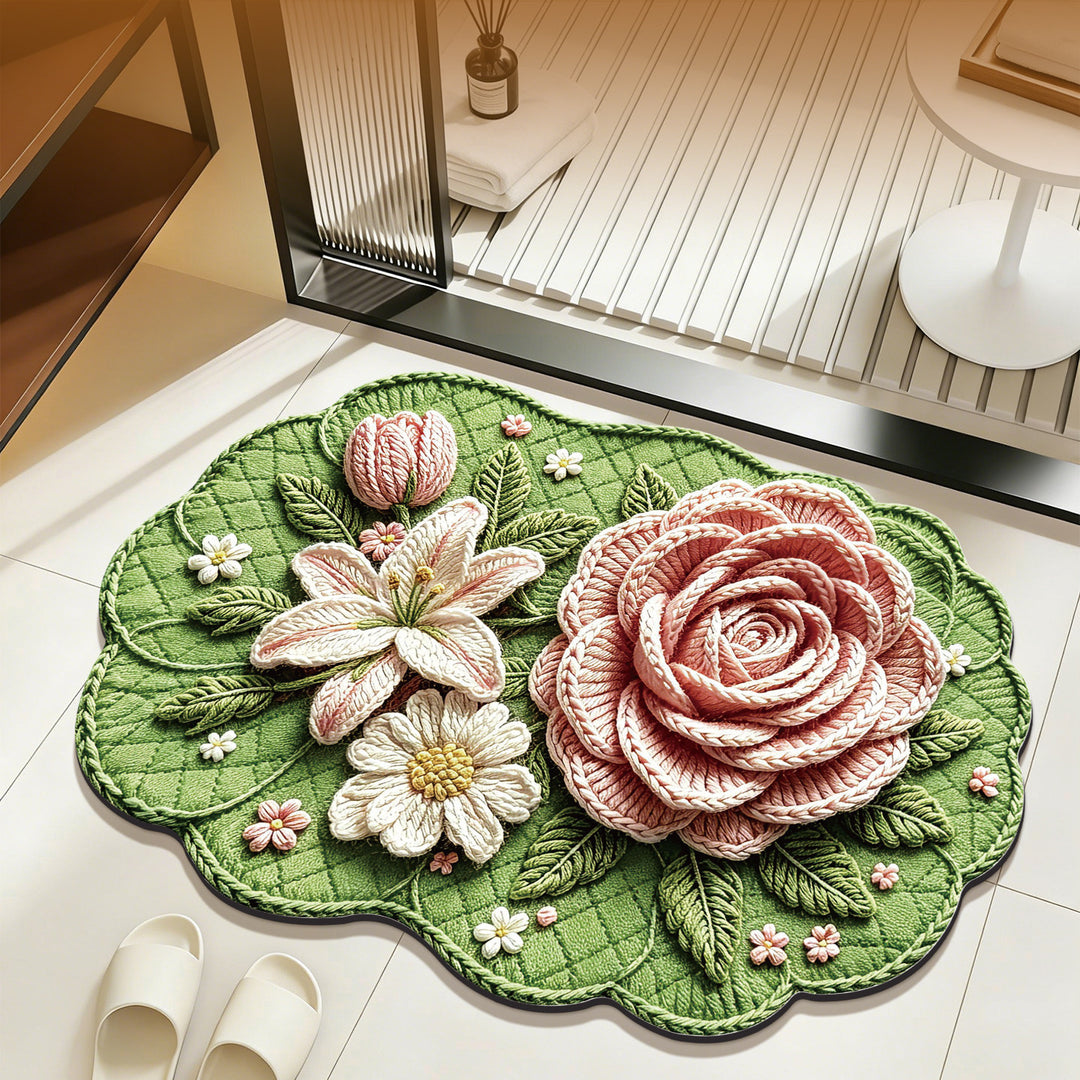 Floral Embellished Bath Mat Kalsten