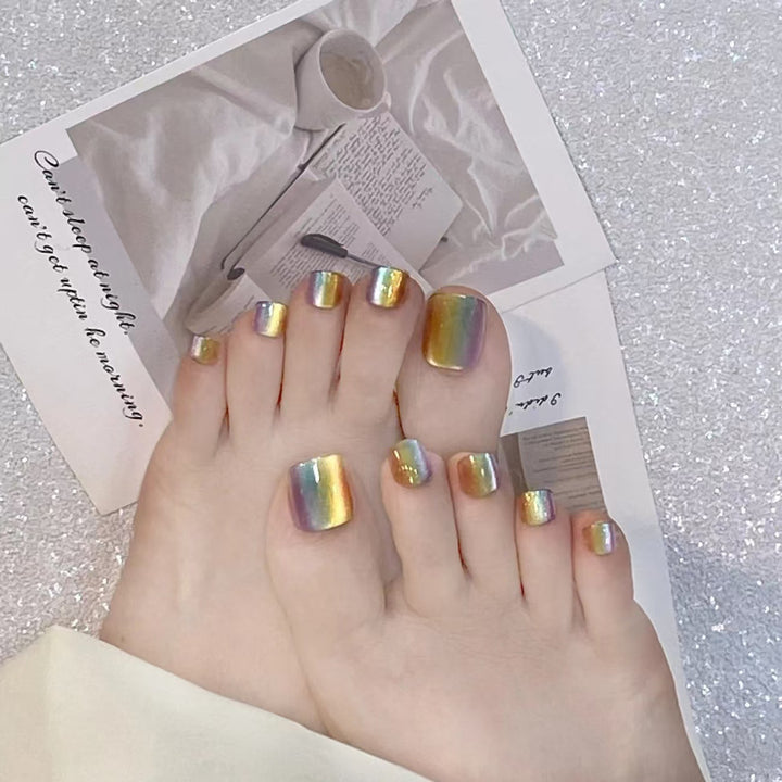 Glossy Metallic Press-On Toenail Set Kalsten