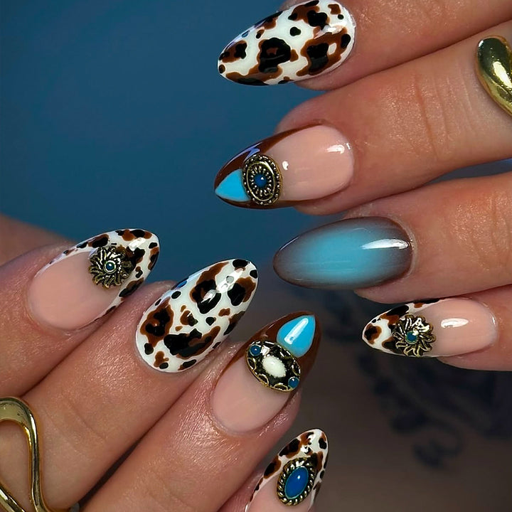 Artful Stiletto Fingernails with Unique Accents Kalsten