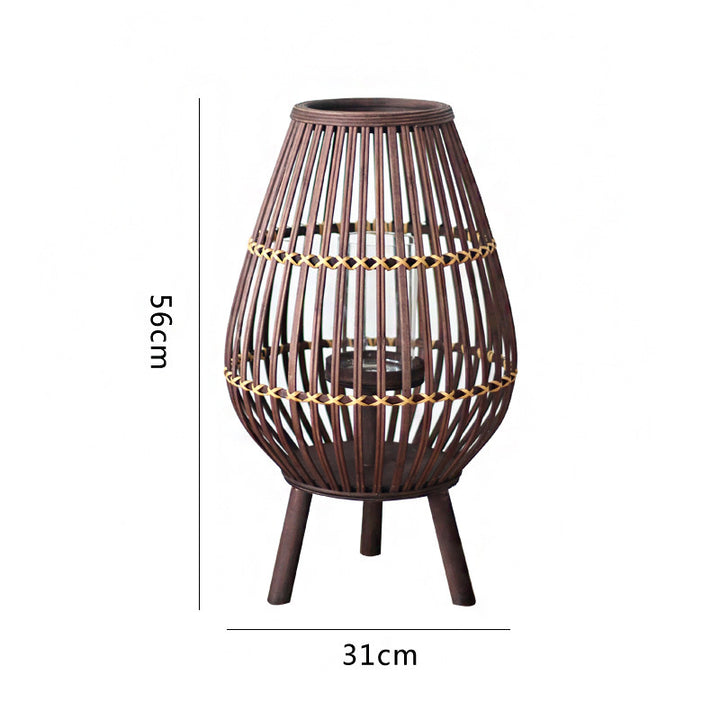 Rustic Rattan Lantern Kalsten