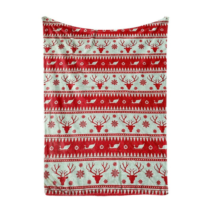 Festive Holiday-Themed Plush Fleece Blanket