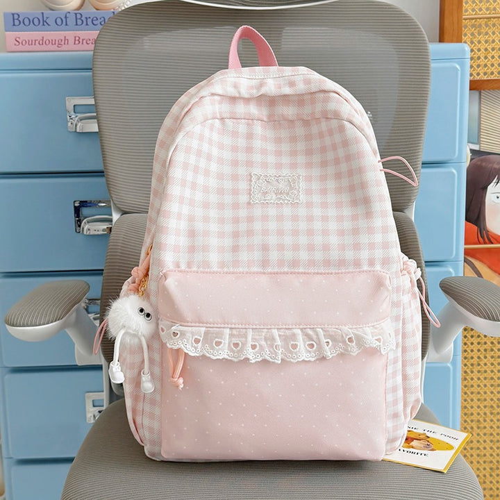 Cute Checkered Pattern Backpack Kalsten