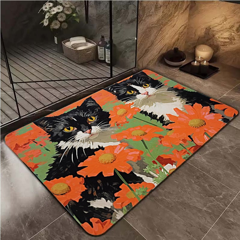 Decorative Cat-Themed Area Rug