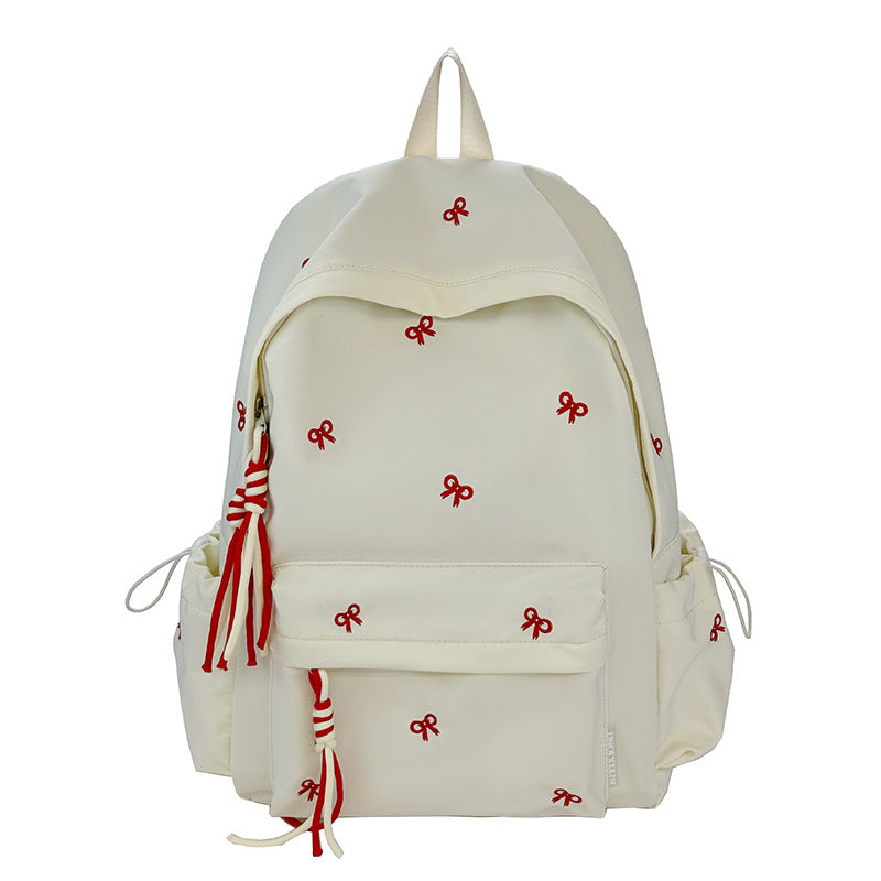 Elegant Bow-Embroidered Backpack Kalsten