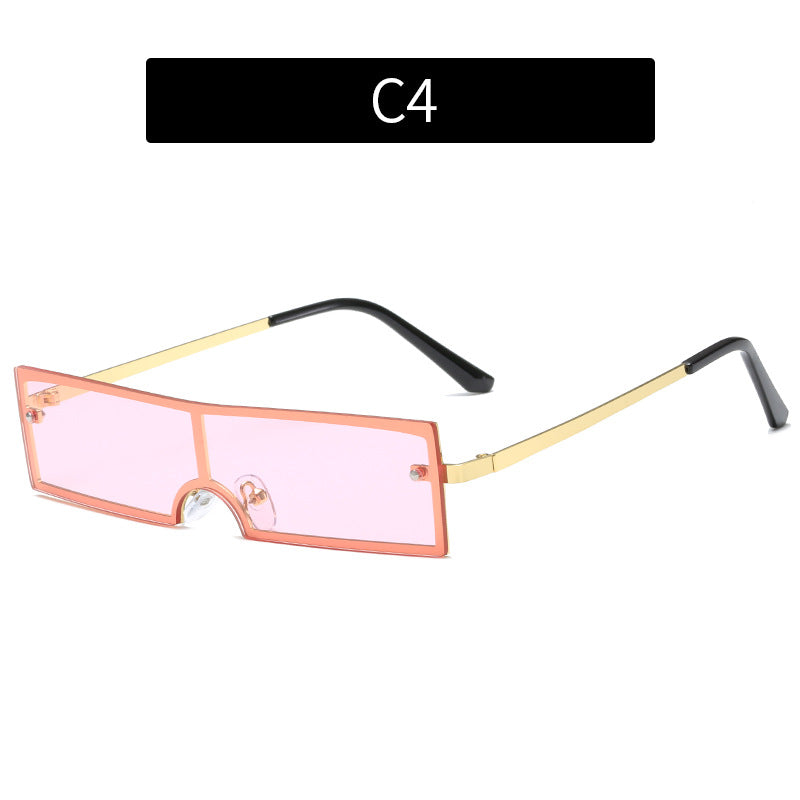 Fashion-Forward Rectangular Shield Sunglasses