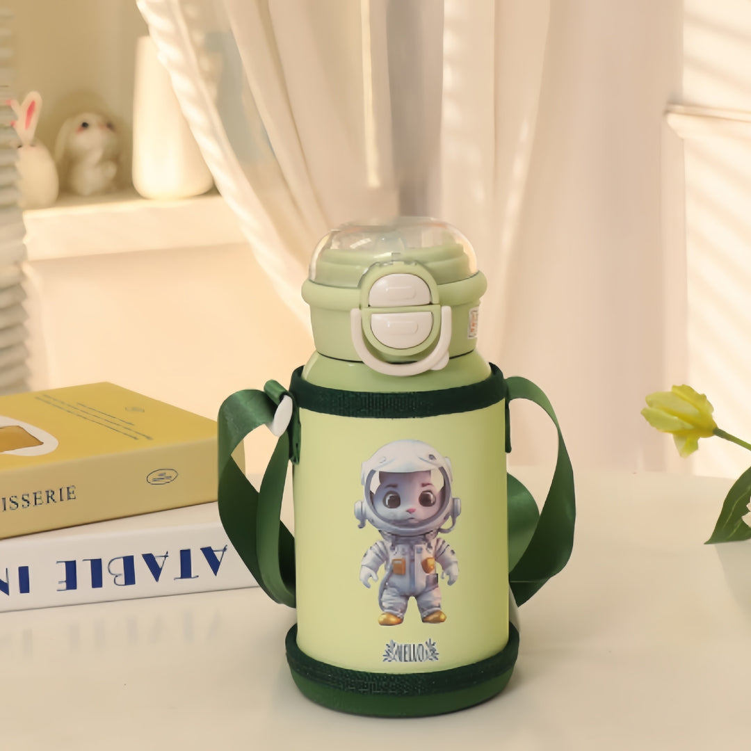 Women's insulated drinking bottle with cute animal design and practical carrying strap Kalsten