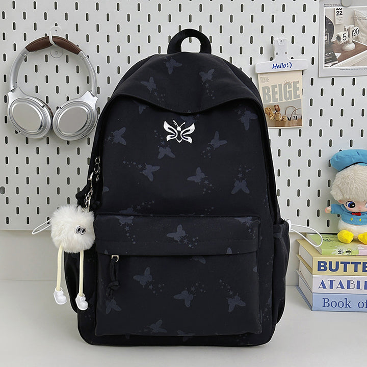 Charming Butterfly Print School Backpack