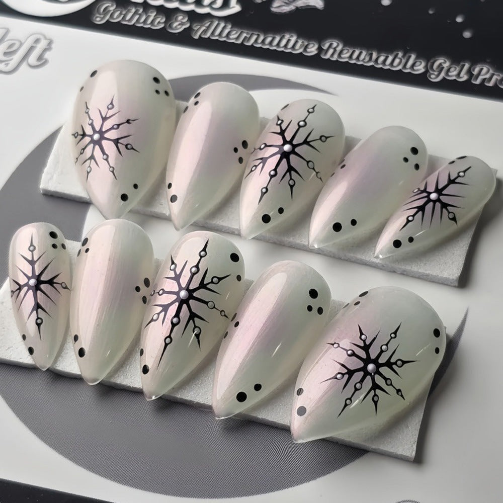 Artificial nail set with snowflake pattern Kalsten