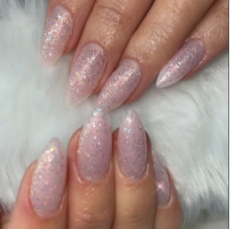 Glittery Almond-Shaped Press-On Nails Set Kalsten