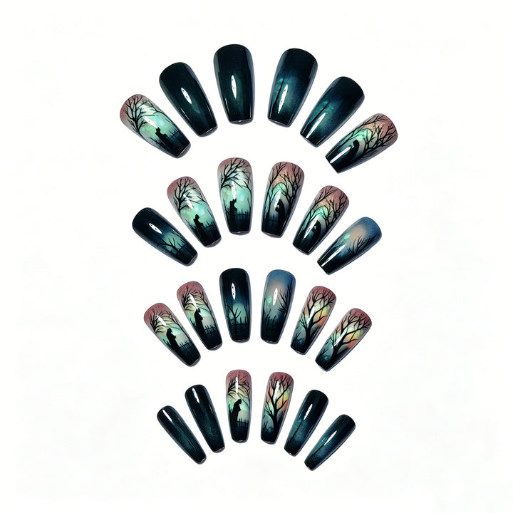 Artificial nails with mysterious forest design Kalsten