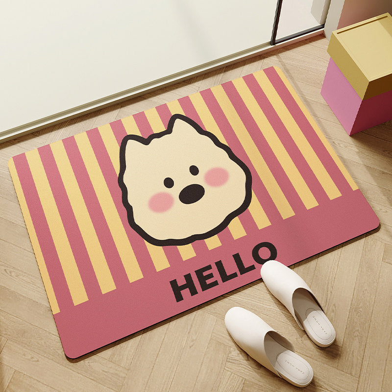 Playful Dog-Themed Welcome Mat