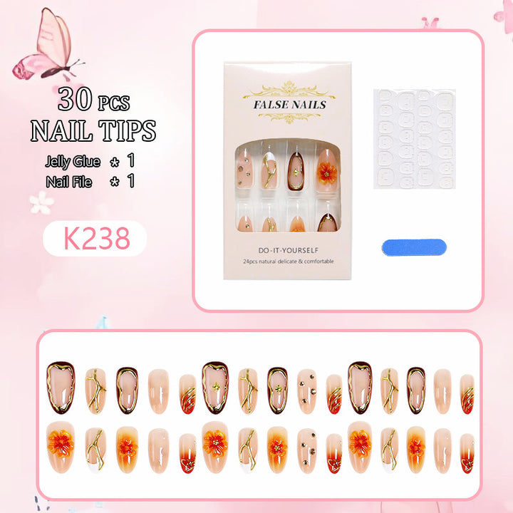 Nail art set with floral accents and glitter elements Kalsten
