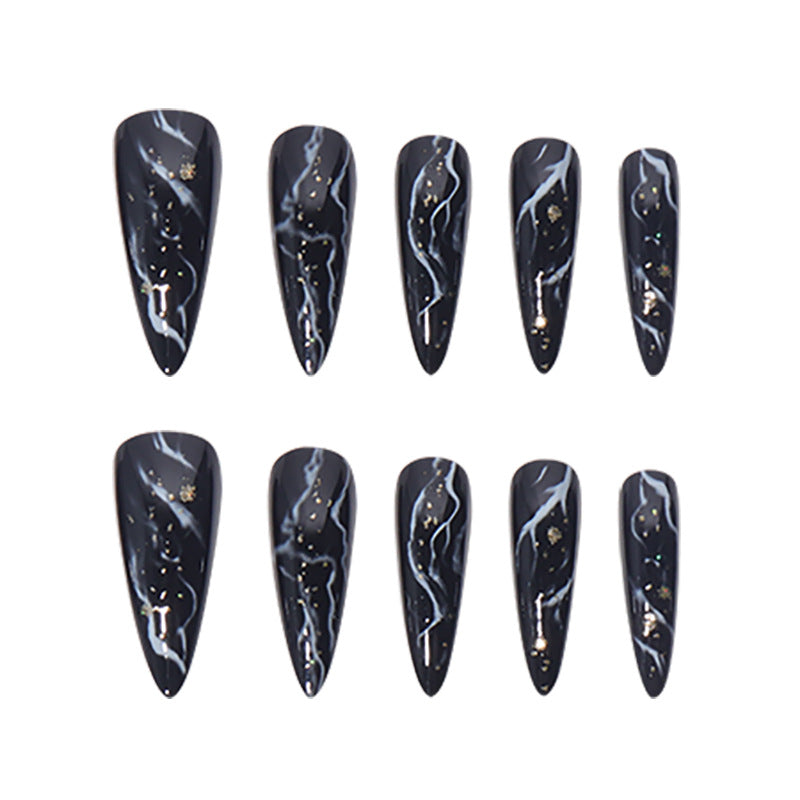 Elegant Marble Effect Press-On Nails Kalsten