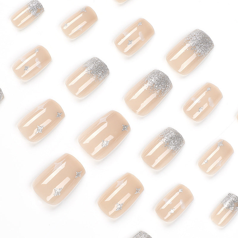 Glittering nail extensions with creative jewelry design Kalsten