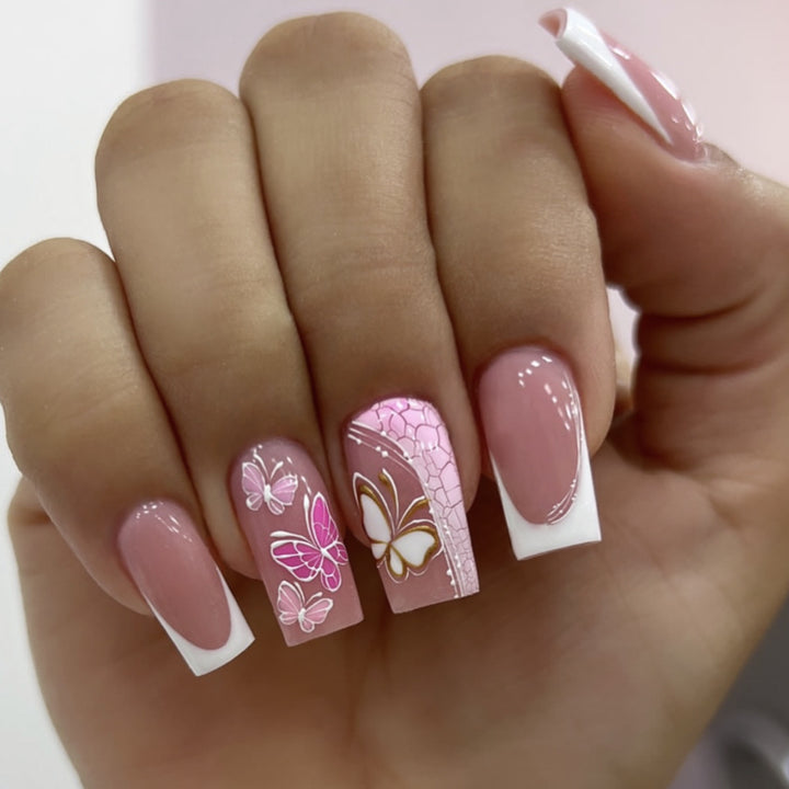 Floral Embellished Acrylic Nail Enhancements Kalsten