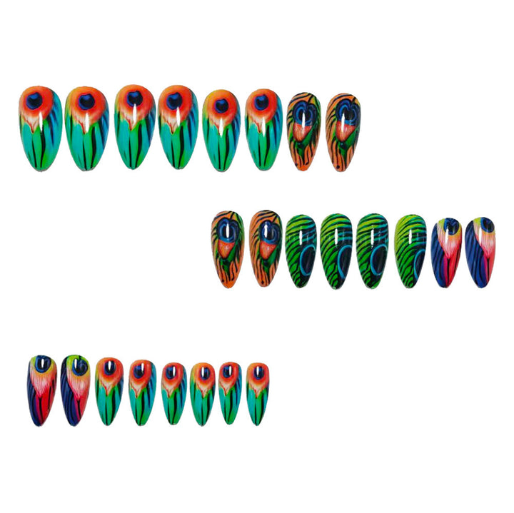Creative artificial nails with peacock pattern Kalsten