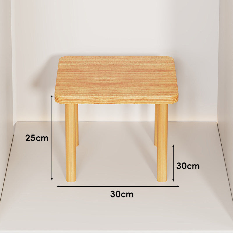 Height-Adjustable Rectangular Wooden Riser Table with Detachable Round Legs
