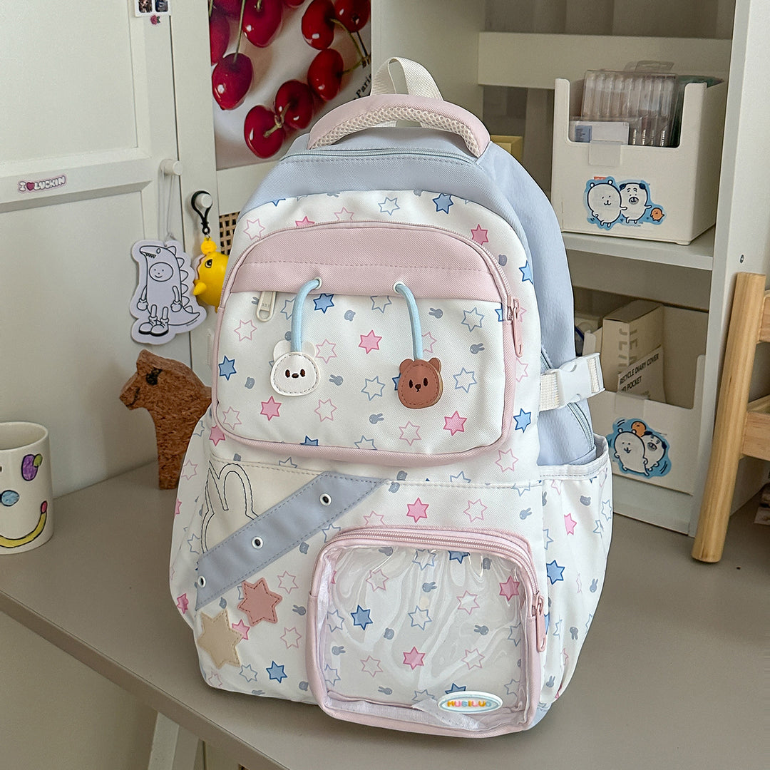 Playful Embroidered Star-Themed Backpack Kalsten