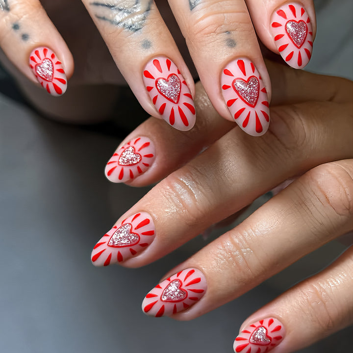 Decorative Heart-Themed Press-On Nails Kalsten