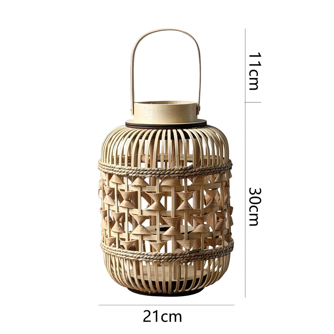 Decorative Lantern made of woven bamboo Kalsten