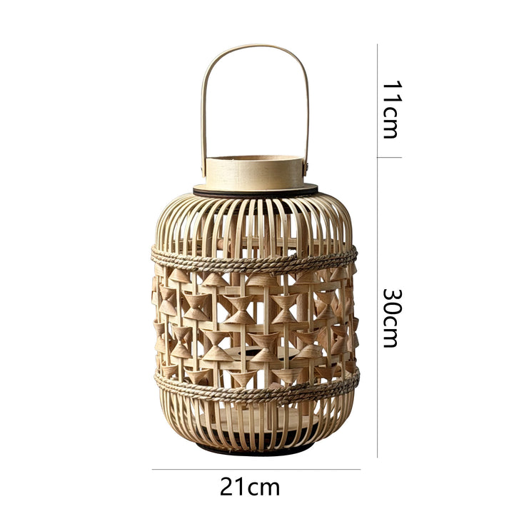 Decorative Lantern made of woven bamboo Kalsten
