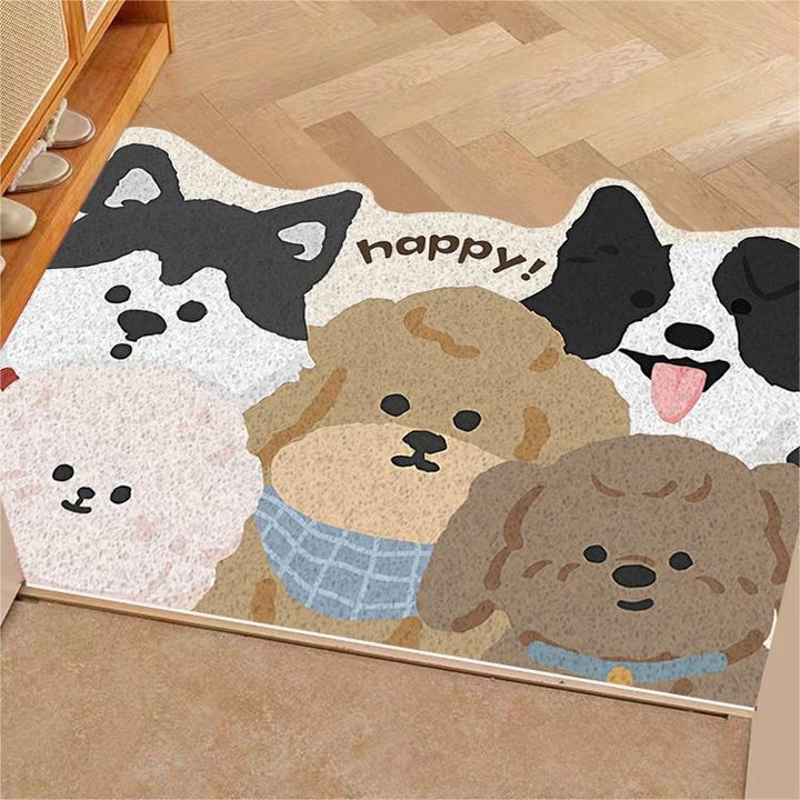 Whimsical Dog-Themed Floor Mat