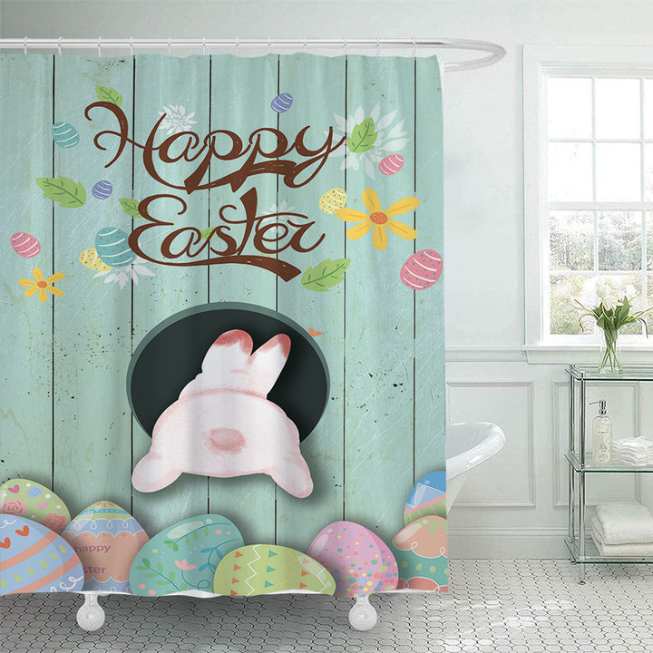 Whimsical Bunny Print Shower Curtain Kalsten