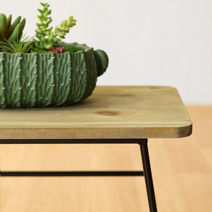 Modern wooden stool with metal frame Kalsten