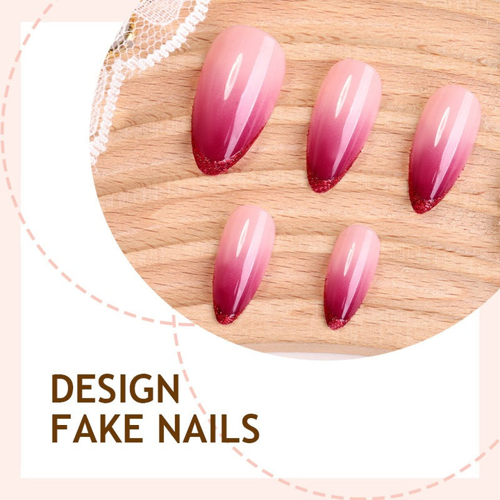 Artificial nail set with ombre design and glitter tips Kalsten
