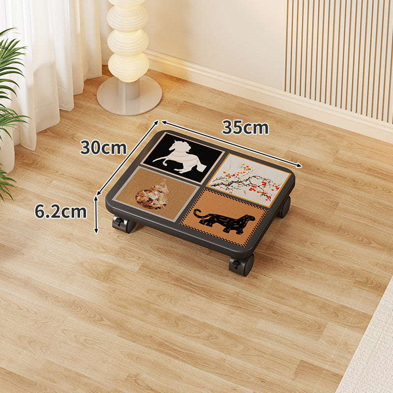 Low-Profile Under-Bed Rolling Storage Platform with Cartoon Top and Locking Casters