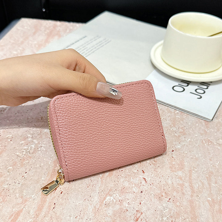Compact RFID-Blocking Zipper Wallet