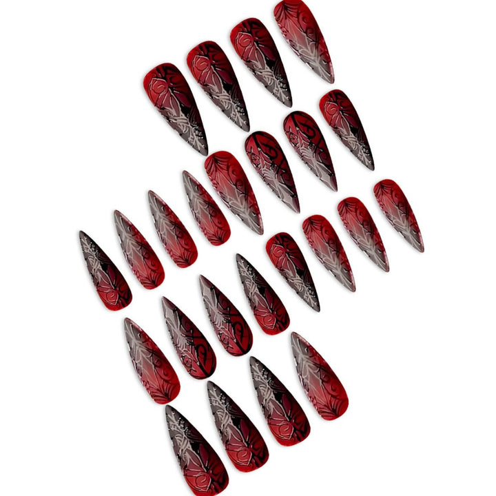 Gothic Stiletto Press-On Nail Art Set Kalsten