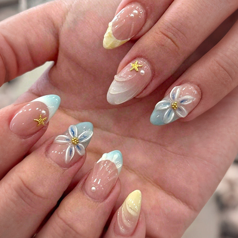 Premium Floral Art Press-On Nail Set Kalsten