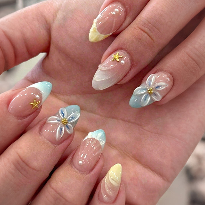 Premium Floral Art Press-On Nail Set Kalsten