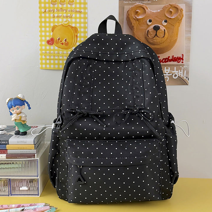 Stylish Polka Dot Patterned School Backpack Kalsten