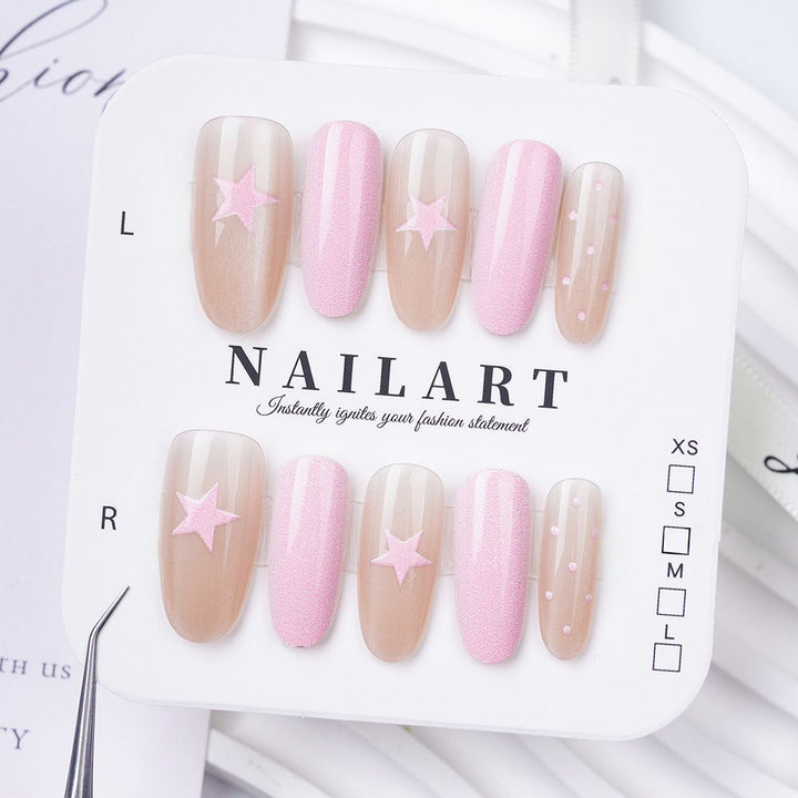 Artistic Stiletto Press-On Nail Set with Floral Embellishments Kalsten