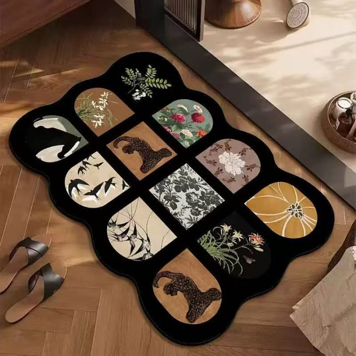 Artistic Floral Print Area Rug for Home Decor