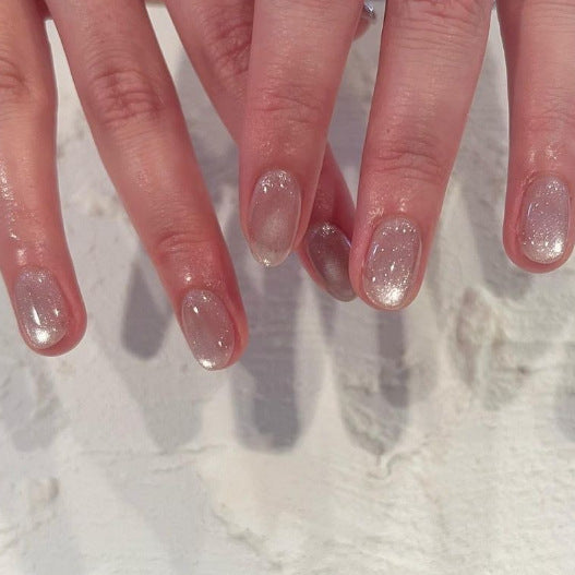 Artful Nail Extensions with Glitter Effect Kalsten